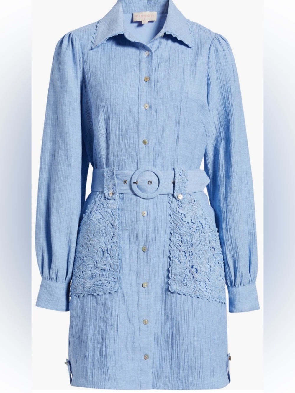 CIEBON Vivian Lace Trim Shirt Dress